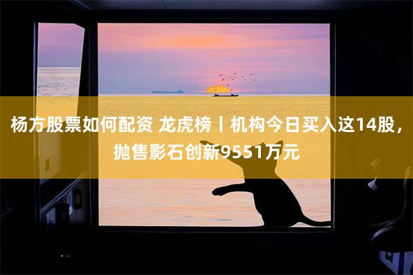 杨方股票如何配资 龙虎榜丨机构今日买入这14股，抛售影石创新9551万元
