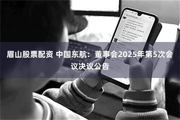 眉山股票配资 中国东航：董事会2025年第5次会议决议公告